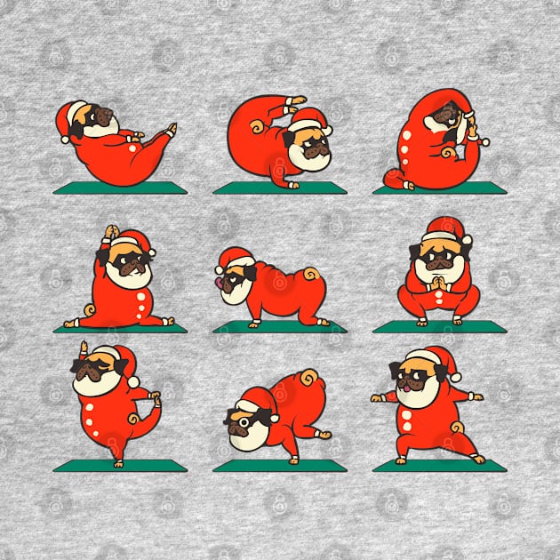 Santa Pug Yoga by huebucket